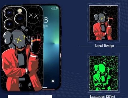 Силиконовый чехол для iPhone 14 Pro Max (6,1) "Luxo Kaws"(2022)/ Чехол светящиеся в темноте