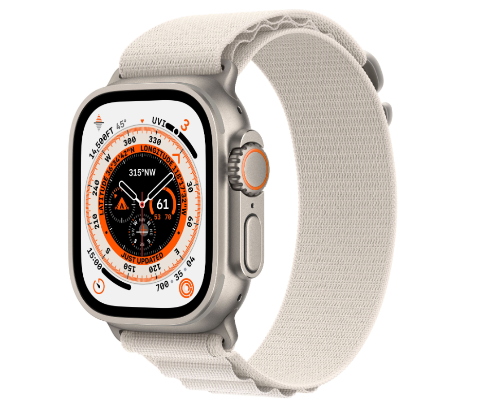 Apple Watch Ultra GPS + Cellular, 49 мм, корпус из титана, ремешок Alpine цвета «сияющая звезда», размер L