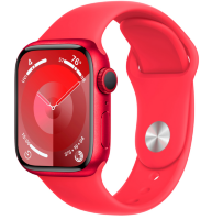 Apple Watch Series 9, 45 мм, корпус из алюминия цвета (PRODUCT)RED, спортивный ремешок цвета (PRODUCT)RED