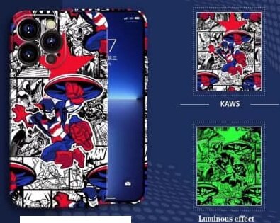 Силиконовый чехол для iPhone 14 (6,1) "Luxo Kaws"(2022)/ Чехол светящиеся в темноте 