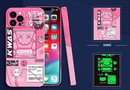Силиконовый чехол для iPhone 14 Pro(6,1) "Luxo Kaws"(2022)/ Чехол светящиеся в темноте 